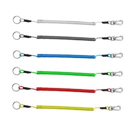 6PCS Coiled Fishing Tools Lanyard Retractable Safty Tethers，Safety Rope,Fishing Lanyards Boating Ropes，Lobster 47.2 Inches Max Stretch