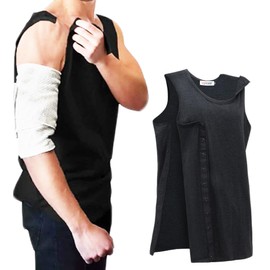 KUMUROETA Post-Surgery Shoulder Recovery Clothing for Fracture Care, Loose Clothing, Full Open Side One-touch Button Clothing, Shoulder Opening, Everyday Wear, Bedridden, Postoperative