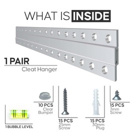 Versatile 18'' French Cleat Hanger Kit - Heavy-Duty French Cleats for Secure Wall Mounting - French Cleat Picture Hanger Bracket - Hang with Confidence Using French Cleat(Supports upto 90 lbs 1 Pair)"