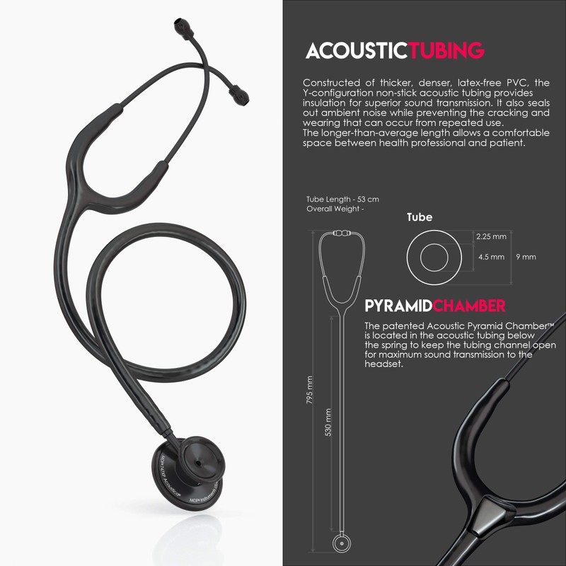 MDF Acoustica Lightweight Adult Stethoscope Dual Head White Tube Pink