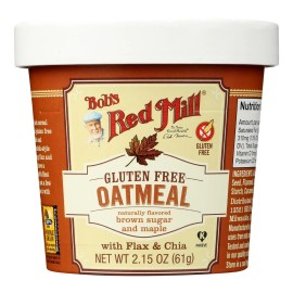 UD_Bob's Red Mill-Case of 12 Gluten-Free Instant Oatmeal Cup Brown Sugar and Maple Flavored 2.15 oz Box Packaging"