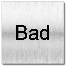 Door Sign Bathroom UV Print 12 x 12 cm - 3 mm Aluminium Composite - Made in Germany - Item No. 2023