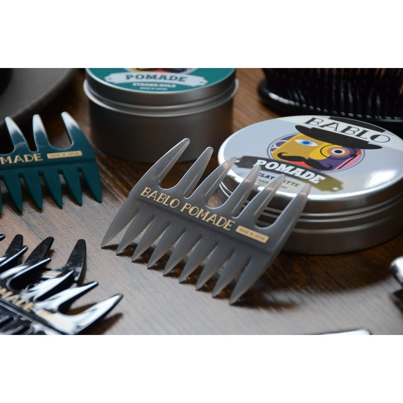 BABLO POMADE Mesh Comb (Gray and Green), Grooming Comb for
