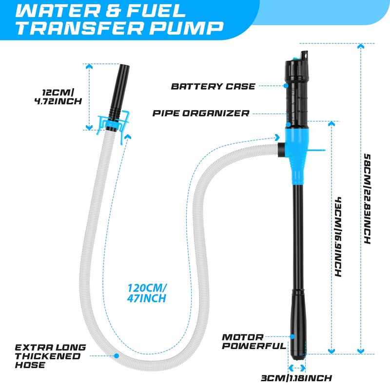 Portable Transfer Pump Battery Operated Electric Siphon Pump for Gas,