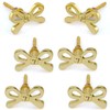 Perilla Home Set of 6 Brass Bow Knobs for Cabinet