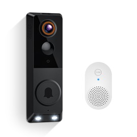 SpinLens 1080p Smart Wireless Doorbell Camera, Ai Human Detection,Real-Time Alerts, Night Vision in Full Color, 2-Way Audio, Battery Powered, Cloud Storage Service (Sold Separately), 2.4Ghz WiFi Only