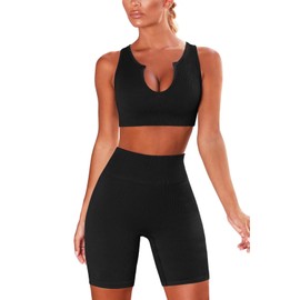 Hybrid & Company - Brasier deportivo súper cómodo para mujer, para yoga, gimnasio, Notch Neck-black, XS