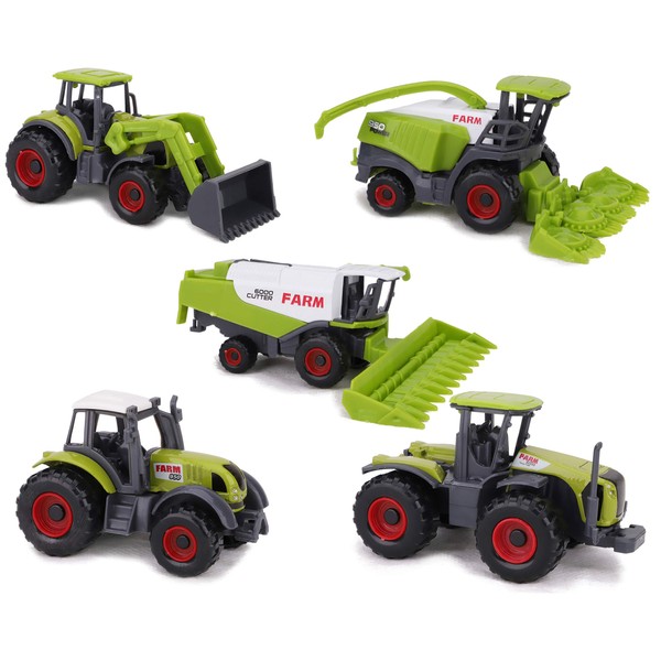 Toyland® Set of 5 Green Die Cast Metal Farm Machinery
