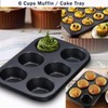 ProBytes 6 Cups Metal Muffin Tray/Mould - Aluminized Steel, Non-stick,