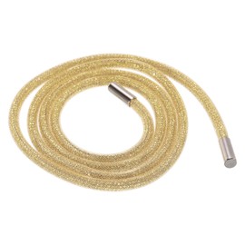 sourcing map 6mm x 120cm Rhinestone Tube Rope Bling Crystal Rhinestone String Rope for DIY Sweaters Sweatpants Decoration Yellow Mesh White Diamond