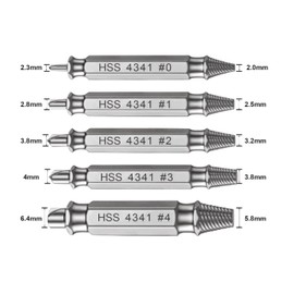 Damaged Screw Extractor Set - Remover for Stripped Screws Nuts Bolts, Drill Bit Tools for Easy Removal of Rusty Broken Hardware, 6PC HSS Drill Bit Bolt Extractor Kit, Hardware Gifts for Men (Silver)