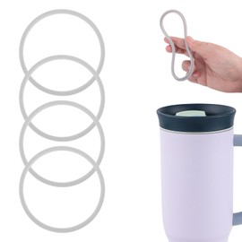 4pcs Gasket Replacement for Owala 40oz Tumbler, Silicone O Ring Water Bottle Ring Seal Lid Gasket Replacement Parts Accessories Compatible with Owala 40oz Stainless Steel Cup (Grey)