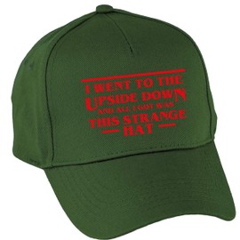 Hippowarehouse I Went to The Upside Down and All I Got was This Strange Hat Premium Printed 5 Panel Baseball Cap hat OneSize Adults Bottle Green