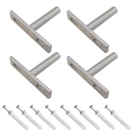 SQXBK 4PCS 2 Inch Heavy Duty Floating Shelf Bracket Silver Metal Hidden Invisible Shelf Support Suitable for Living Room Kitchen Bathroom and Bedroom