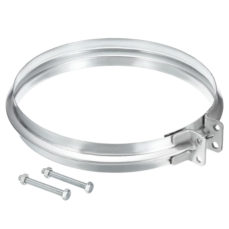 PATIKIL Duct Clamp, 8" (200mm) V-Shape Zinc Plated Iron Pipe