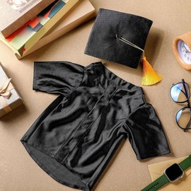 Cat Graduation Hat and Gown | Dog Graduation Costume Set with Tassel,Shirt Costume Set with Tassel Outfits Pet Clothes for Small Breeds, Puppy & Kitten