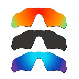 ACOMPATIBLE 3 Pair Replacement Polarized Vented Lenses for Oakley Radar EV XS Path (Youth Fit) Sunglasses OJ9001 Pack P1