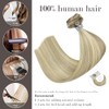 Honsoo Extensiones de cabello natural rubio decolorado mixto, 50,8 cm,