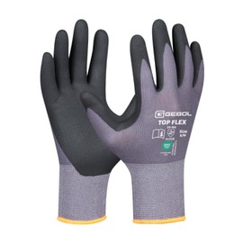 Gebol Top Flex | Size M (Size 8) | Seamless, Lightweight Work Gloves Made of Nylon and Elastane | Assembly Gloves with High Fingertip Feel | Comfortable to Wear | Women and Men | Grey | 1 Pair