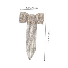 PACKOVE 2pcs Rhinestone Bowknot Hair Clips with Tassel Hairpins for Women Elegant Hair Accessories for Parties and Daily Wear Stylish