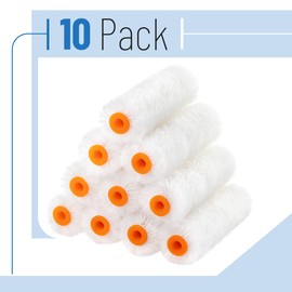 Bates- Paint Roller Covers, 10 pcs, 4" x 1/2", Wool Blend, White Covers for Paint Roller 4 Inch Paint Roller Covers, Covers for Paint Rollers 4 Inch, 4 Inch Rollers for Painting Small Paint Rollers