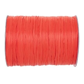 Glorex 603-Rafia, Rafia Opaca in Rotolo, Rosso Corallo-per l'artigianato, la Decorazione o per composizioni Floreali, Bouquet e Altri lavori di floricoltura, Colore Coral Red, (100 M) EU, 6 9400 603