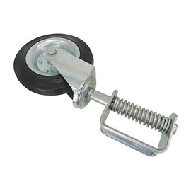 Gate Caster, 8-Inch Spring-Loaded Gate Caster, 275 lb. Capacity, Solid Rubber Tire, 360 Degree Rotation, Heavy-Duty Commercial Agricultural Grade, Universal Mount, by Tech Team