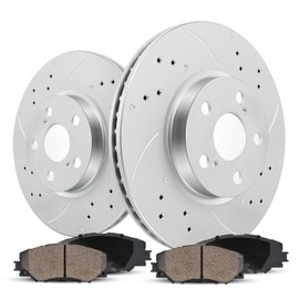 Anpulsero Brake Pads and Rotors Kit Front Compatible with INFINITI G35 2003-2005, Nissan 350Z 2003-2005, Brakes and Rotors Geomet 31350 D815A-7783 Brake Kit 296mm（11.7in）