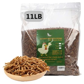 HANDPOINT 11 lbs Dried Mealworms, 100% Non-GMO Natural High-Protein,Treats for Chicken, Fish, Bird Food(11LB)
