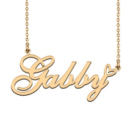 Unique Name Necklace Gold with Heart Customized Jewelry Gifts for Women Gabby