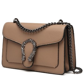 Travistar Crossbody Bag for Women Small - Leather Cross Body Shoulder Bags Trendy Handbags Ladies Purse Elegant Satchel Evening Chain Clutch Purses Khaki