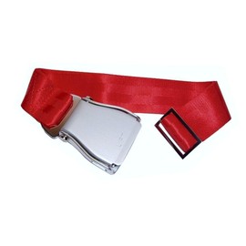 Skybelt Aircraft Belt Silver/Red Airline Seat Belt, red