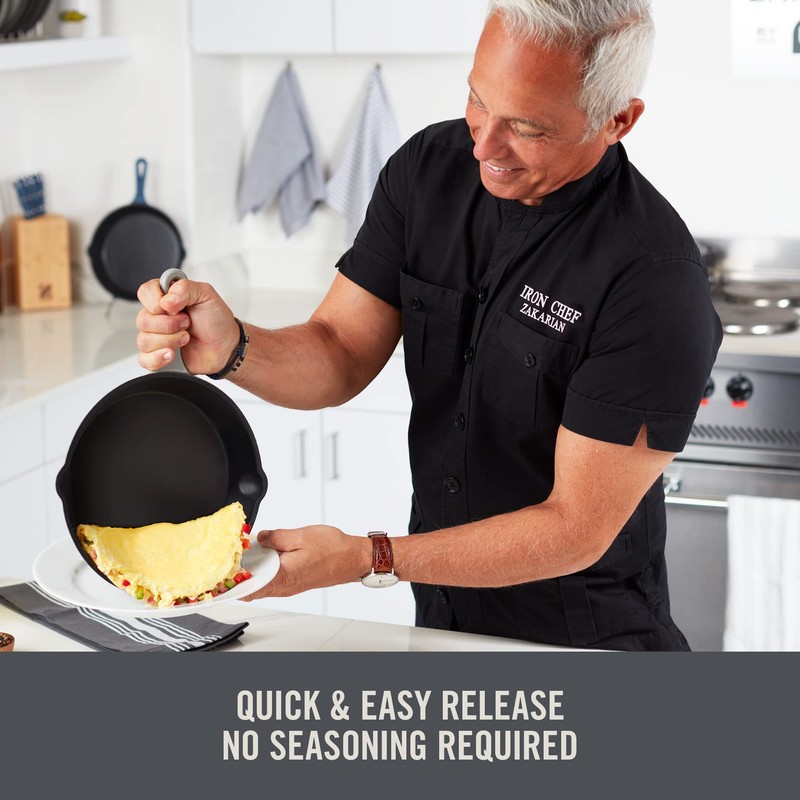 Zakarian By Dash 4.5QT Nonstick Cast Iron Deep Skillet with