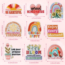 TXSN Random Postive Affirmation Iron on Patches, Postive Phrase Embroidered Iron on/Sew on Applique Patches for Clothing, Pants, Backpacks, Hats, Jeans, DIY Accessories. Pack of 30