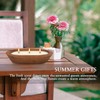 Citronella Scented 3-Wick Candle (8oz) Oval Wood Bowl Candle, Clean