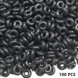 Jmassyang 200Pcs Rubber Stopper O Rings 2mmx6mm Anti Skid Locating Silicone Ring Spacer Beads Gasket for DIY Bracelet Necklace Jewelry Making Accessories (Black/Red, 2x6mm)