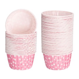 sourcing map Mini Polka Dot Cupcake Liners for Baking Cupcake, 50Pcs Cupcake Muffins Liners Cupcake Holders Paper Greaseproof Wrappers for Wedding, Showers, Gift (Pink)