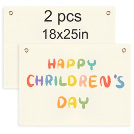 2 Piece Sublimation Blank Canvas Banner Hanging Flag for Nursery Wall Decor for Kids Room Decor for Boys and Girls