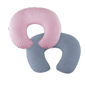 NiSleep Nursing Pillow for Breastfeeding and Bottle Feeding Pillow, Support for Mom and Baby, with 2 Removable Machine Washable Cover, Ergonomic Breastfeeding Pillow(Light Pink)