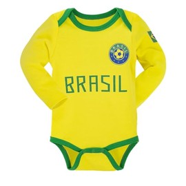 Brazil Baby Shirt 6-12 Months Baby Brasil Onesie for Boys Yellow Soccer Brazil Outfit for Infant Girl (Ca-Bzl,18-24M)