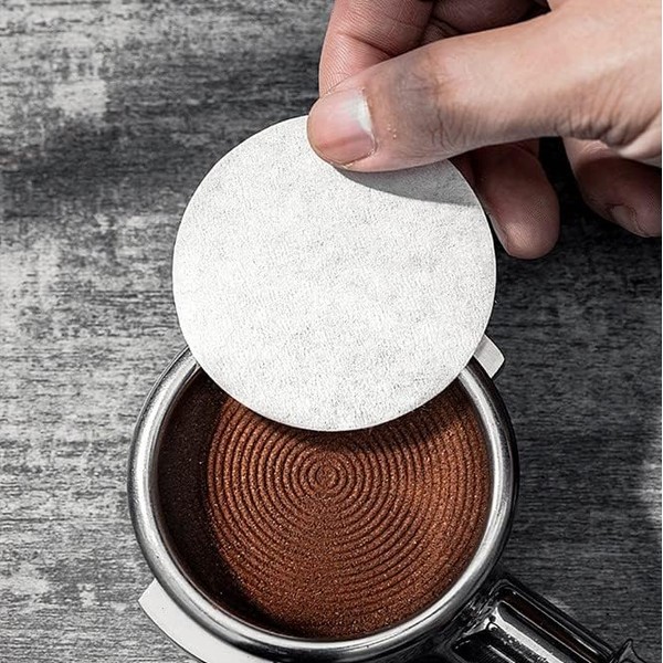 Espresso Paper Filter 51 mm for Portafilter 51 mm, Pack of 100 Unbleached Round Coffee Filter Paper Puck Sieve Filter Coffee Filter Paper White