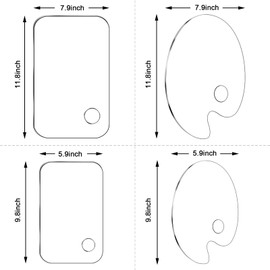 Vertexly 4Pcs Acrylic Paint Palette,Paint Pallet,Art Palette,for DIY Art or Oil Watercolor Painting Palette (White)