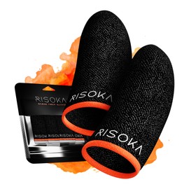 RISOKA® Pack of 10 Gaming Finger Sleeves - Extra High: 34% Silver Fibres - For Pro Mobile Gaming - PUBG Finger Sleeve - Finger Sleeve Gaming - PUBG Mobile Gaming Finger Sleeve - Finger Gloves