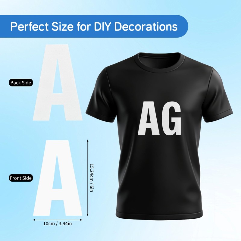 CXWLJL 26 Sheets Iron on Letters for Clothing, 6 Inch