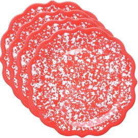 Unbranded The Pioneer Woman Country Splatter Melamine Dinner Plate, Coral, Set of 4