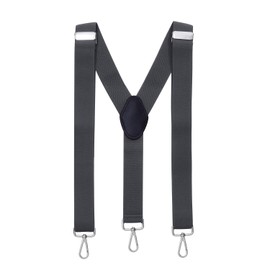 MASADA Men's Braces with Robust Lobster Clasp Fully Adjustable 3.5 cm Wide and up to 195 cm Height, darkgray