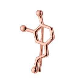 ScienceFox Dopamine Molecule Earrings - 925 Sterling Silver - Finished with Rhodium, 14k Gold & 18k Rose Gold - Happiness Hormone Jewelry for Science Enthusiasts (18k Rose Gold Plated)