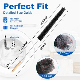 Dryer Vent Cleaner Kit Clothes Dryer Lint Brush Vent Trap Cleaner Home Essentials - 30" Extra Long Flexible Vacuum Clothes Dryer Lint Trap Vent Cleaning Refrigerator Coil Brush (1) | Itlovei
