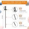 10 Pieces Stainless Steel Cocktail Picks Toothpicks 4.3 Inch Sword