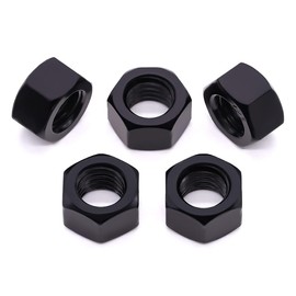5/16"-18 Black Hex Nuts, 304 Stainless Steel 18-8, Hexagon Head Nuts for Home Automotive DIY User, Black Coated Finish, Hex Drive, 50 PCS